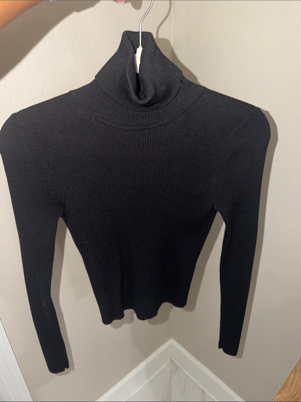 Zara Black Ribbed Turtleneck Sweater